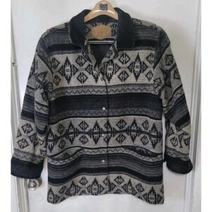 Vtg Woolrich Gray Nordic Wool Coat 8714 Made in USA Sz L 1980s Gorpcore Outdoors